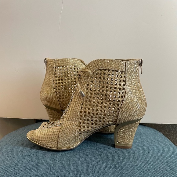 Valenti Franco Sassy 1 Peep Toe Glitter High Heels size 10 - Picture 10 of 11